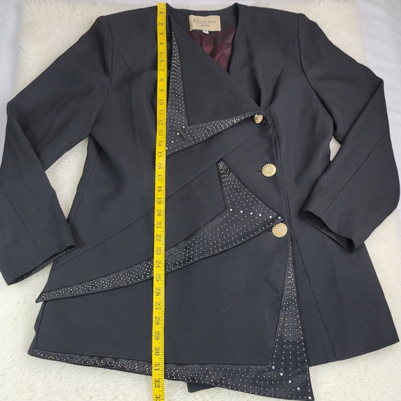 Vtg FiGurina Embellished Blazer Jacket Sz 16 - Picture 9 of 16
